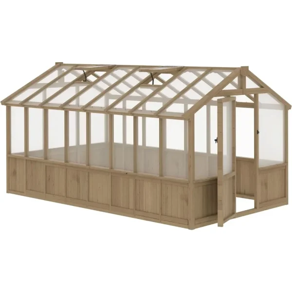 8x16ft Greenhouse - Wood And Polycarbonate 1