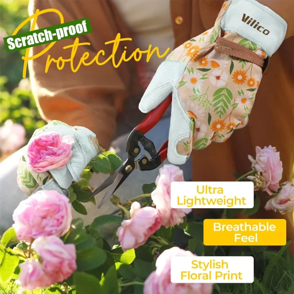 Gardening Gloves - Thorn Proof - Floral Design 3