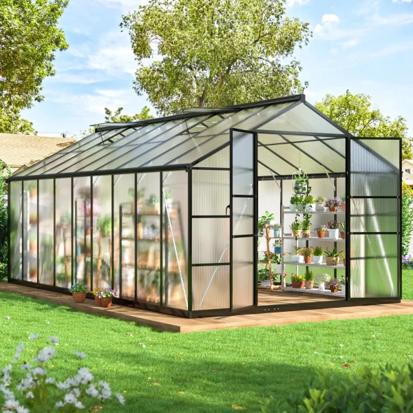 Greenhouse Aluminum Polycarbonate - Multiple Sizes 1